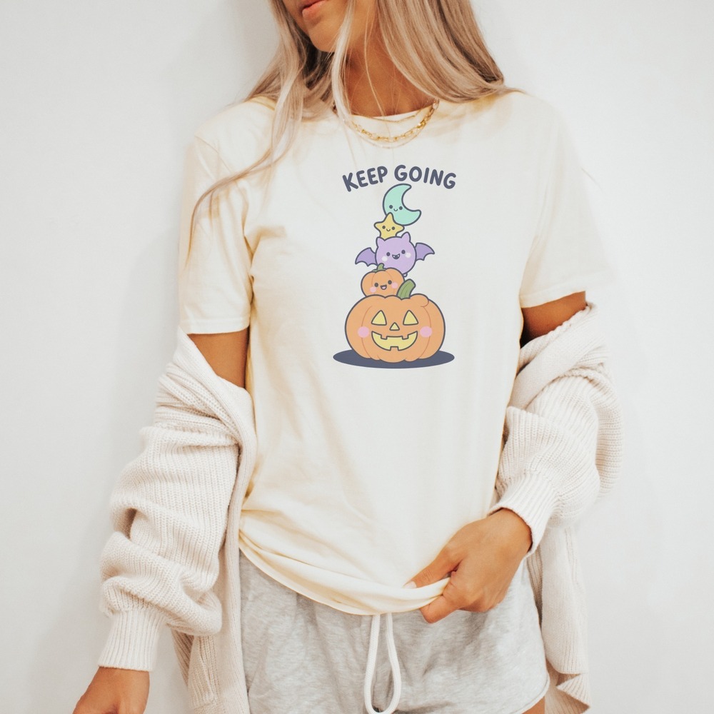 Keep Going Halloween Totem Stack Kawaii Tee